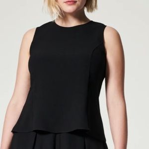 SPANX Carefree Crepe Peplum Tank - M